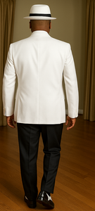 Harlem Nights Clothing - Suit + Hat + Shirt And Tie Blazer + Hat And Pants Included ( As seen on the picture)