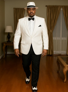Harlem Nights Clothing - Suit + Hat + Shirt And Tie Blazer + Hat And Pants Included ( As seen on the picture)
