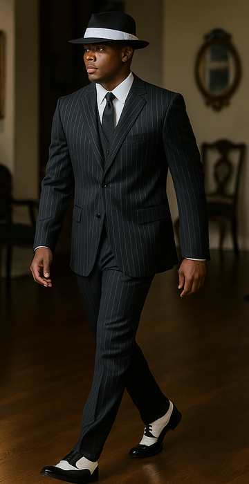 Harlem Nights Costumes - Suit + Hat + Shirt And Tie