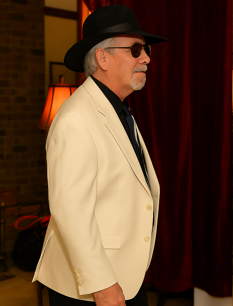 Harlem Nights Costumes Package - White Double Breasted Blazer + Black Pants + Black Hat - Image 3
