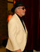 Harlem Nights Costumes Package - White Double Breasted Blazer + Black Pants + Black Hat