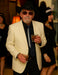 Harlem Nights Costumes Package - White Double Breasted Blazer + Black Pants + Black Hat