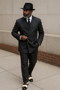 Harlem Night Movie Clothing Outfit - 1920s Costume Party Mens Suit + Hat Shirt and Tie