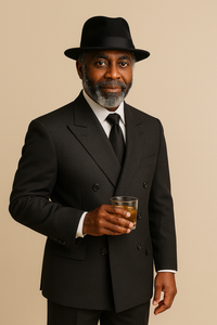 Harlem Night Movie Clothing Outfit - 1920s Costume Party Mens Suit + Hat Shirt and Tie