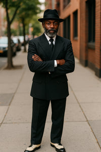 Harlem Night Movie Clothing Outfit - 1920s Costume Party Mens Suit + Hat Shirt and Tie - Image 6