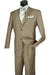 Mens 2 Button Classic Fit Pleated Pant Suit in Khaki
