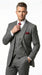Men’s Medium Grey Classic Vested Pinstripe Suit with Jacket, Vest and Pants, Formal Dress Suit
