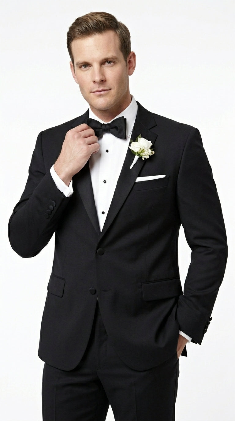 Groomsmen Package Deal Vest & Pants Slacks + Shirt & Tie Set (no Jacket) Black