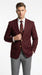 Men’s Burgundy Maroon Wine 2 Button Blazer, Classic Business Casual Wedding Sport Coat Jacket