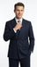 Men’s Dark Navy Blue Pinstripe Double Breasted Suit, Formal Business Wedding Dress Suit Set