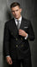 Men’s Black Double Breasted Wool Suit with Gold Buttons, Designer Formal Wedding Business Suit Set