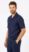 Men’s Dark Navy Linen Short Sleeve Walking Suit, Casual 2 Piece Shirt and Pleated Pants Set