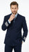 Men’s Dark Navy Blue Double Breasted 6 Button Suit, Classic Formal Wedding Business Suit