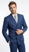 Vinci Men’s Blue Double Breasted Glen Plaid 2 Piece Suit, Formal Wedding Business Dress Suit