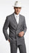 Men’s Grey 1920s Gangster Suit Package – Double-Breasted Suit with Untouchable Hat, Shirt and Tie