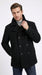 Men’s Black Big and Tall Wool Peacoat – Regular Fit Double-Breasted Winter Coat