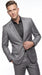 Men’s Silver Gray Shiny Sharkskin 2 Button Suit, Formal Wedding Business Dress Suit