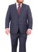 Mix and Match Suits Men's Heather Blue Two Button Portly Fully Lined Suit Executive Fit Suit - Mens Portly Suit