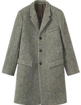 Men's Grey Tweed Wool full length Overcoat