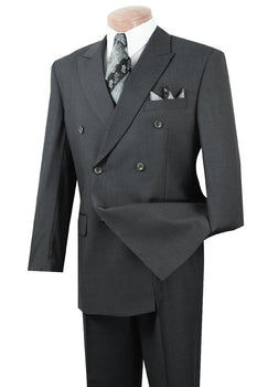 Mens Classic Poplin Double Breasted Suit in Charcoal - Image 10