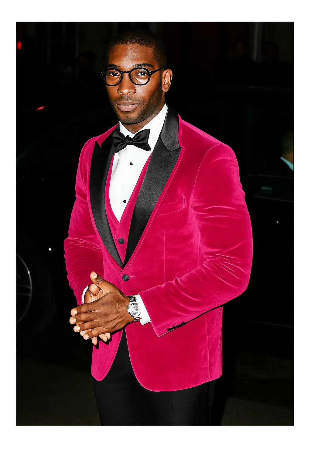 Hot Pink Men'S Cheap Priced Velvet ~ Velour Clearance Big And Tall Blazers Blazer / Sport Coat - Image 2