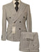 Houndstooth Double Breasted Suit - Wool Fabric Black And White Patterned Checkered Suit - 100% Percent Wool Fabric Suit - Worsted Wool Business Suit
