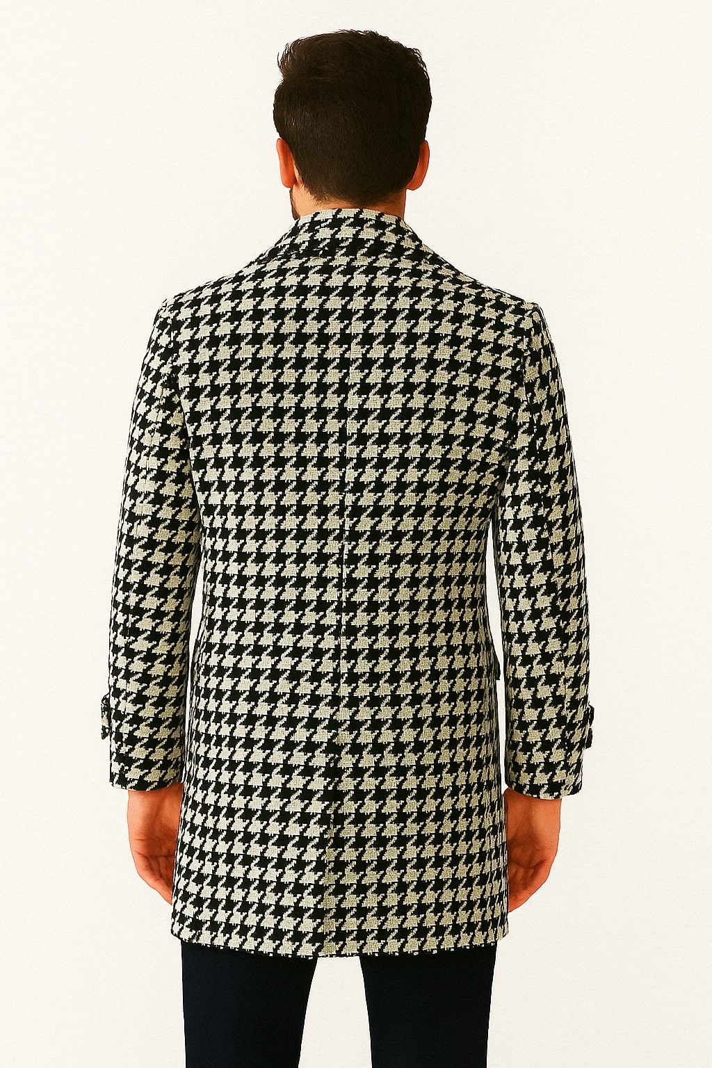 Mens Houndstooth Peacoat for Every Occasion - Image 3
