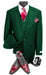 Hunter Green Peak Lapel 100% Percent Fabric Double Breasted Slanted Vest