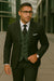 Wool Suit - Italian Made Business Suit by Statement Men's 3 Piece 100% Wool Modern Fit Suit - Bold Accent Color
