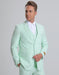 Mens Jacket + Pants Summer Seersucker Suit in Green Pinstripe