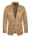 Men's Western Khaki Blazer Slim Fit Shiny Finish Beige Sport Coat for Weddings & Formal Events