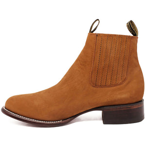 Botines Charros de Gamuza Punta Redonda Color Shedron Los Altos Boots