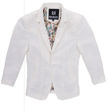 Boy's White Western Blazer Slim Fit Sport Coat for Weddings, Communion & Special Occasions