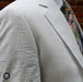 Mens Vested Summer Seersucker Suit in Red Pinstripe