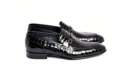 C01707-3470BC Croco Leather with Buckle-Black - Image 2