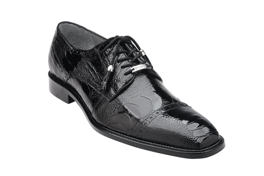 Belvedere Batta Black Genuine Crocodile Dress Shoe