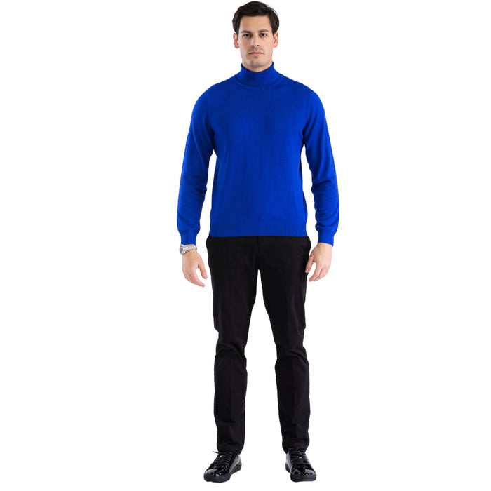 MENS INDIGO PULLOVER TURTLENECK SWEATER - Image 3