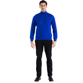 MENS INDIGO PULLOVER TURTLENECK SWEATER - Image 3