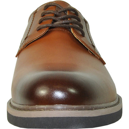 Bravo Mens Relaxed Oxford Dress Shoe in Antique Cognac Brown