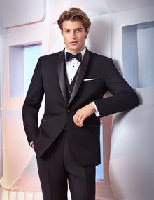 Braydon Vested Shawl Tuxedo in Black by Designer Tuxedos
