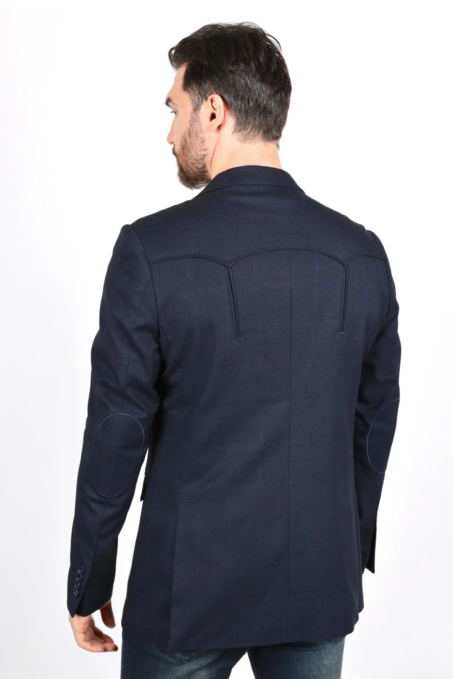 Mens Navy Platini Western Blazer – Stylish Frontier Sport Coat