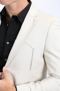 Platini Beige Western Sport Coat for Men – Light Tone Frontier Jacket
