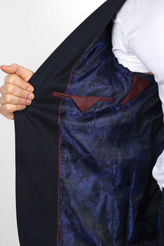 Mens Navy Platini Western Blazer – Stylish Frontier Sport Coat