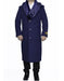 Mens Overcoat Mens 3 Button Removable Fur Collar Full Length Topcoat Sale