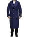 Indigo Blue Removable Fur Collar Ankle length Wool Top Coat/Overcoat | Winter men's Topcoat Sale - Mens Overcoat