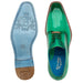 Men's Belvedere Hand Painted Eel Skin Dress Shoe – Antique Mint Green