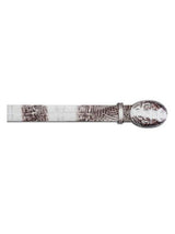 Cream ~ Ivory ~ Off White Brown All-Over Genuine Crocodile Skin Cinturon De Cocodrilo