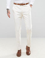 Men's ivory ~ cream Flat Front Pants Slacks  - Cheap Priced Dress Slacks For Men On Sale