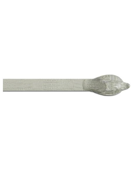 Los Altos Cream ~ Ivory ~ Off White All-Over Genuine Crocodile ~ World Best Alligator ~ Gator Skin w/ Head Cinturon De Cocodrilo