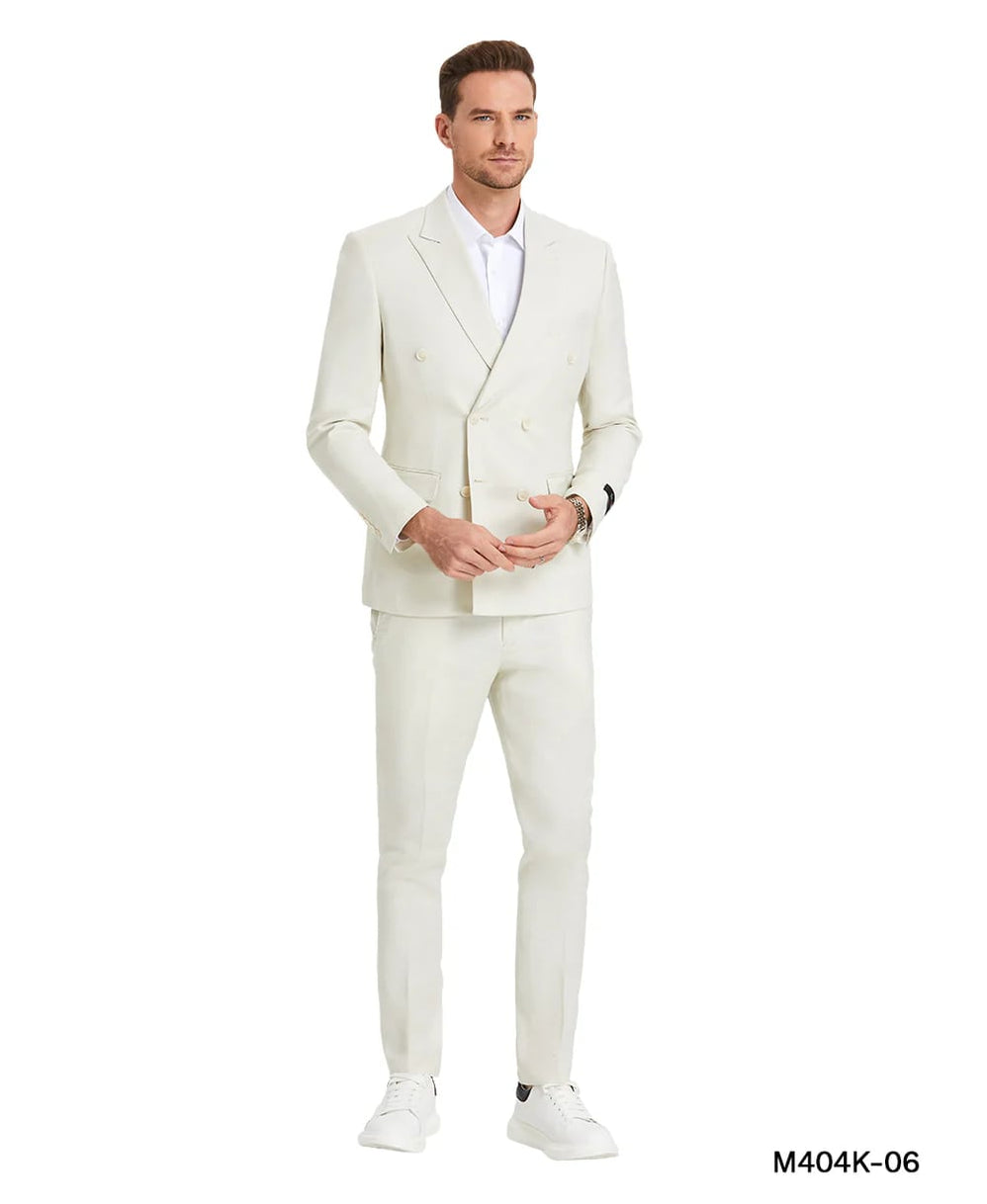 White Linen Suit - Double Breasted Summer Suits main image 1